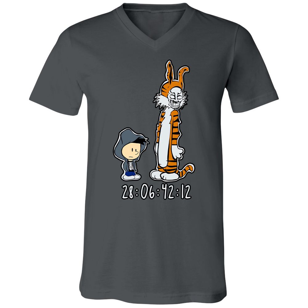 Unisex V-Neck T-Shirt - 7WR3PL36 - Asphalt - 12