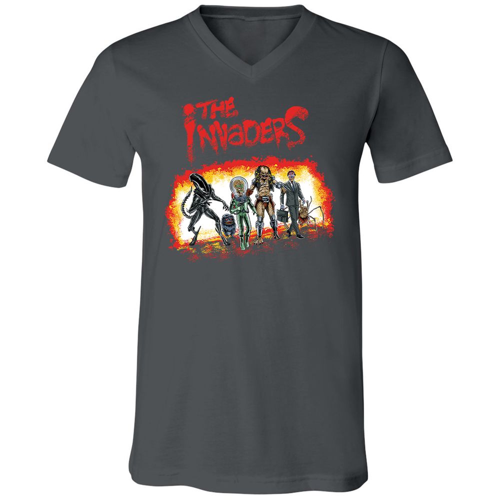 Unisex V-Neck T-Shirt - Y2T8TR4X - Asphalt - 12