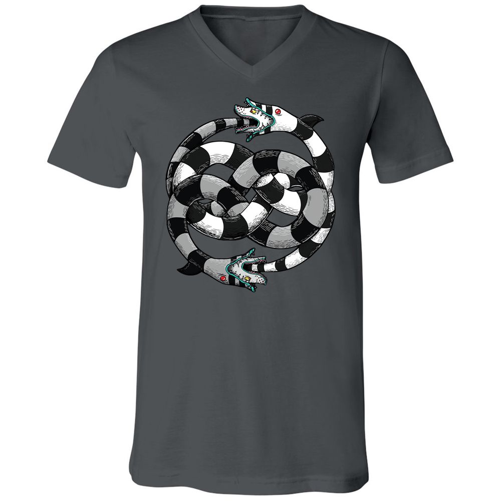 Unisex V-Neck T-Shirt - UXD4TBTZ - Asphalt - 12