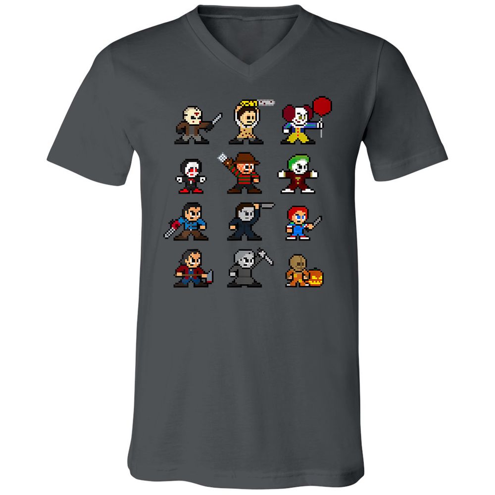 Unisex V-Neck T-Shirt - BH47GQV9 - Asphalt - 12