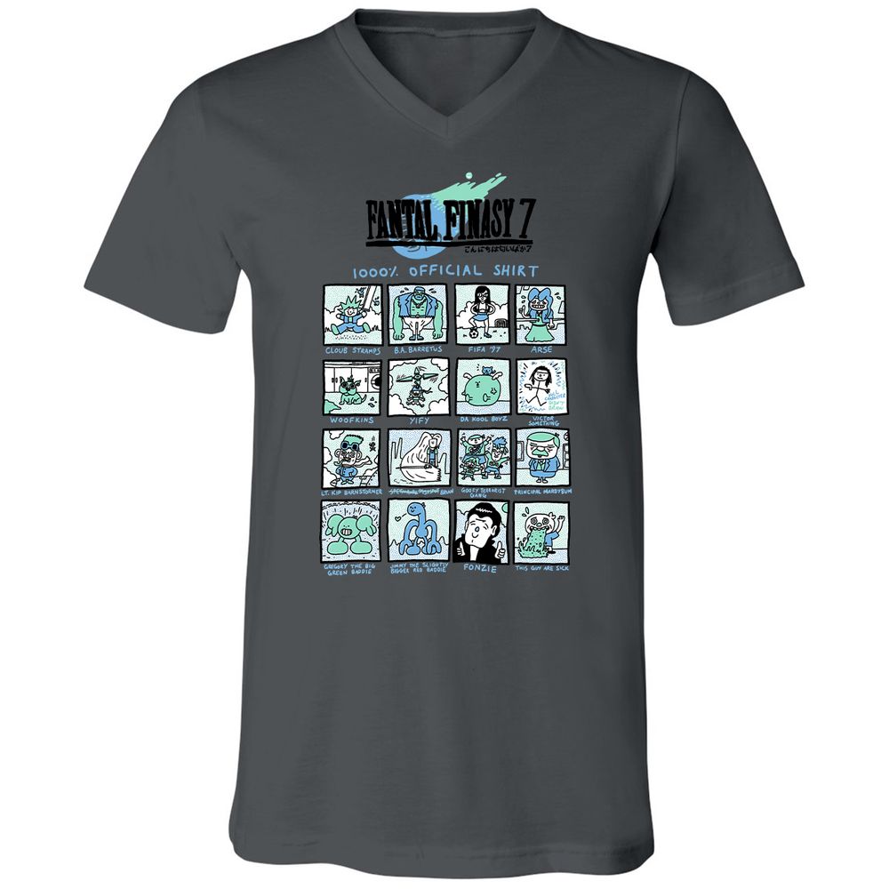 Unisex V-Neck T-Shirt - RRKAWG9L - Asphalt - 12