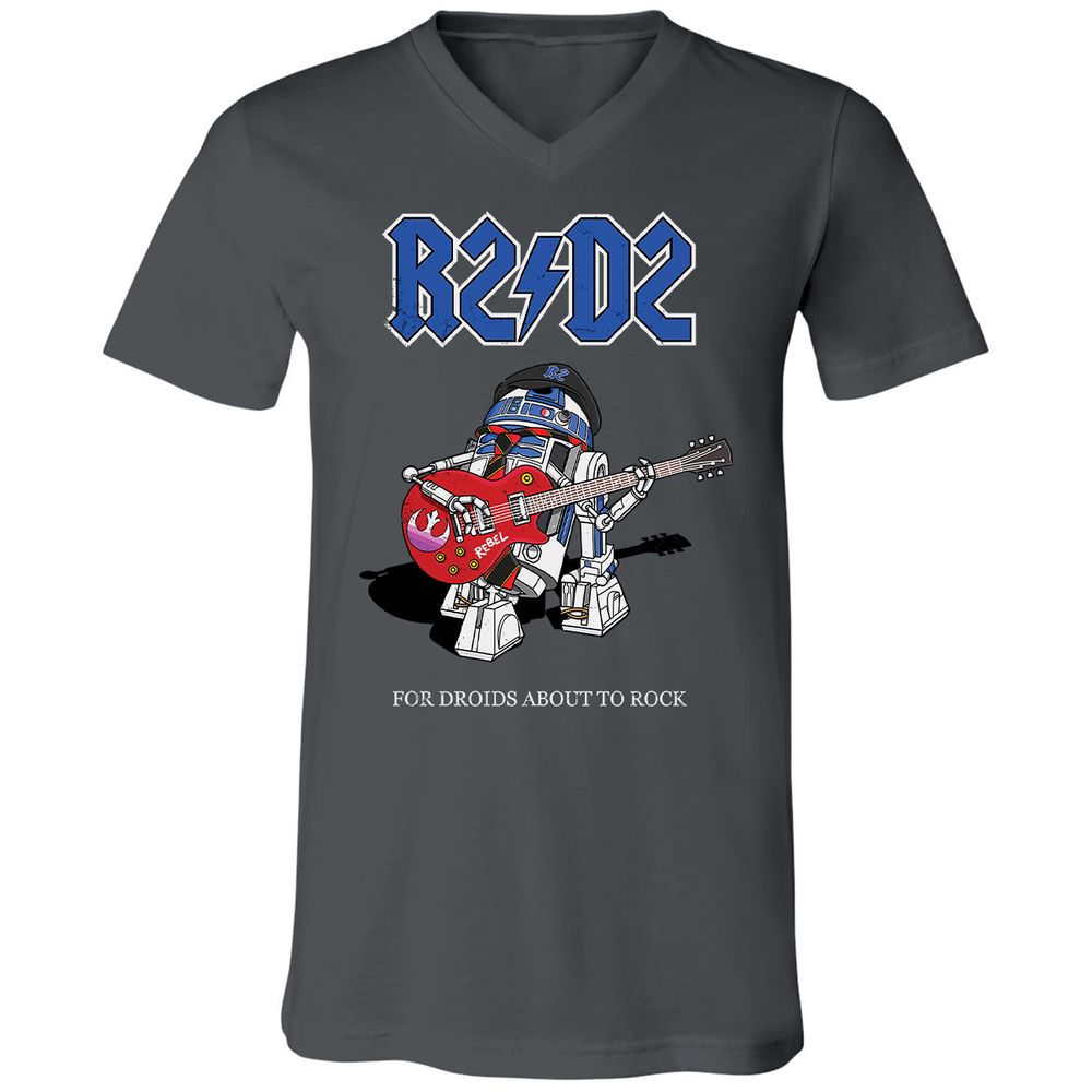 Unisex V-Neck T-Shirt - R6AH9U7V - Asphalt - 12