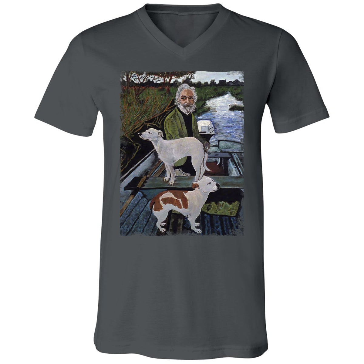 Unisex V-Neck T-Shirt - ZY8JYX1T - Asphalt - 12