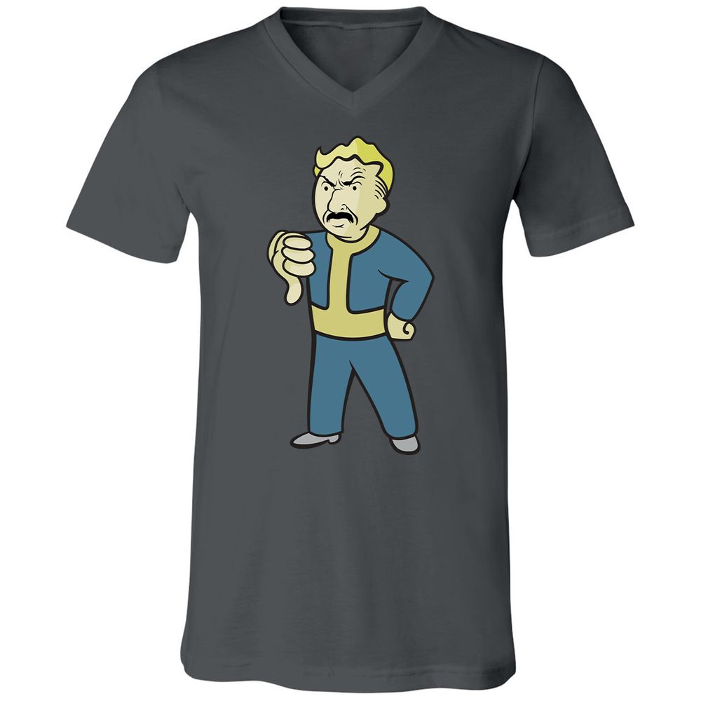 Unisex V-Neck T-Shirt - FAE1TUGU - Asphalt - 12