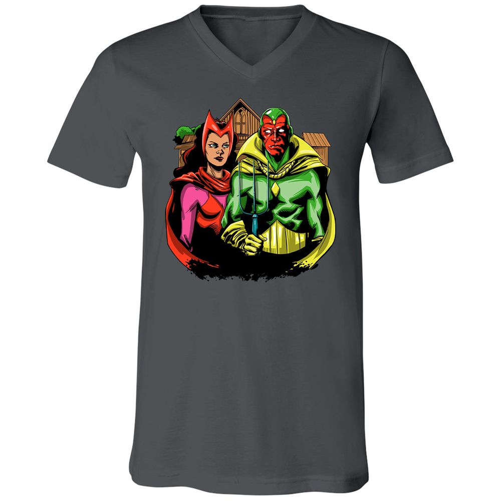 Unisex V-Neck T-Shirt - 5U655XYT - Asphalt - 12