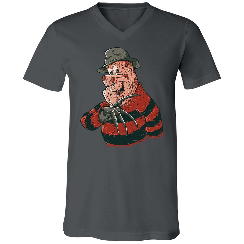 Unisex V-Neck T-Shirt - 45D2U3JH - Asphalt - 12