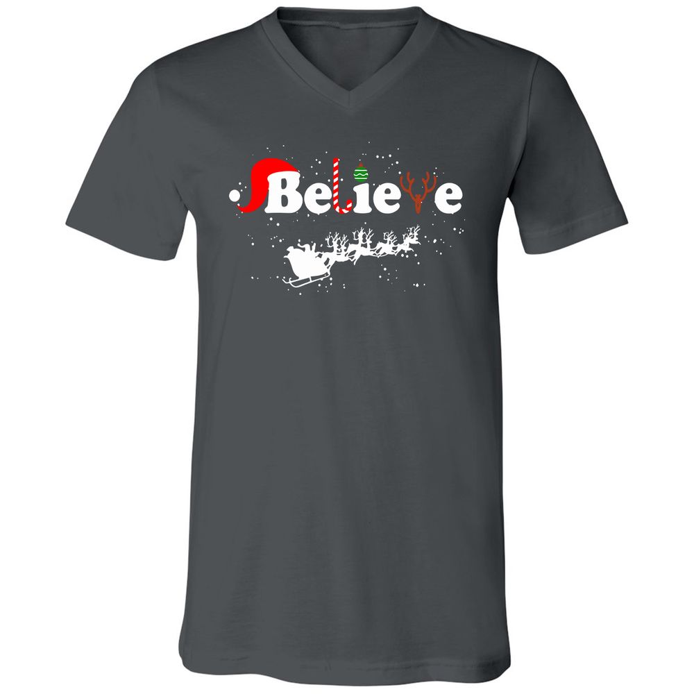 Unisex V-Neck T-Shirt - A1RGGHSU - Asphalt - 12