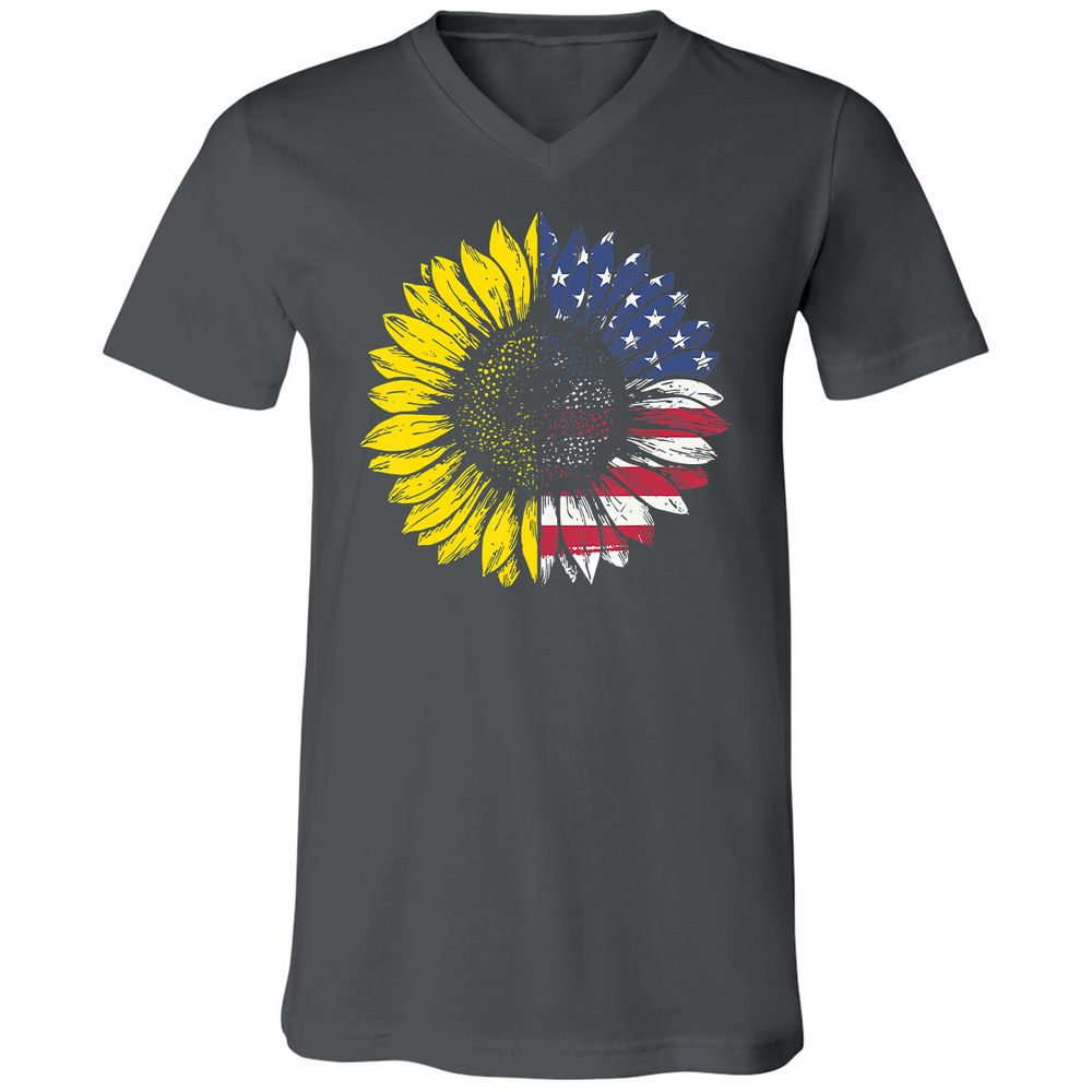 Unisex V-Neck T-Shirt - 9TPUB6SA - Asphalt - 12