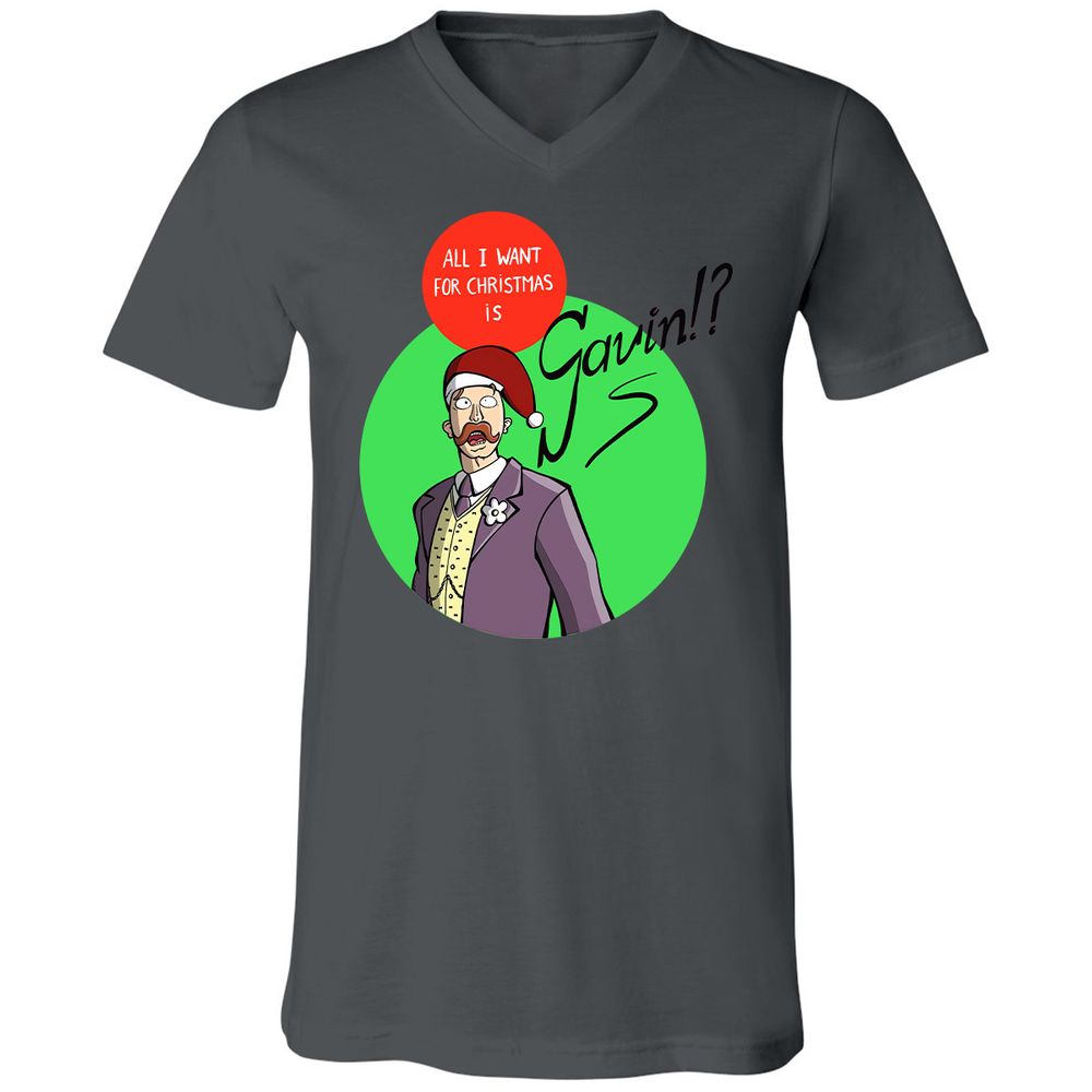 Unisex V-Neck T-Shirt - 6T6VDAM3 - Asphalt - 12