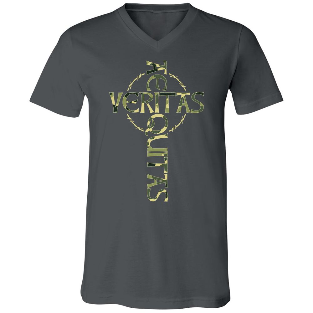 Unisex V-Neck T-Shirt - 9QBZ5HFV - Asphalt - 12