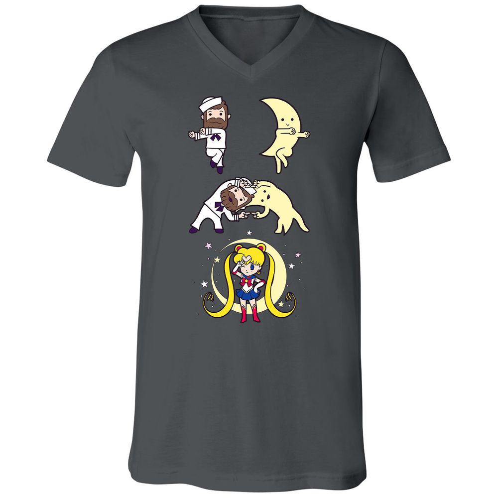 Unisex V-Neck T-Shirt - 495YZQVL - Asphalt - 12