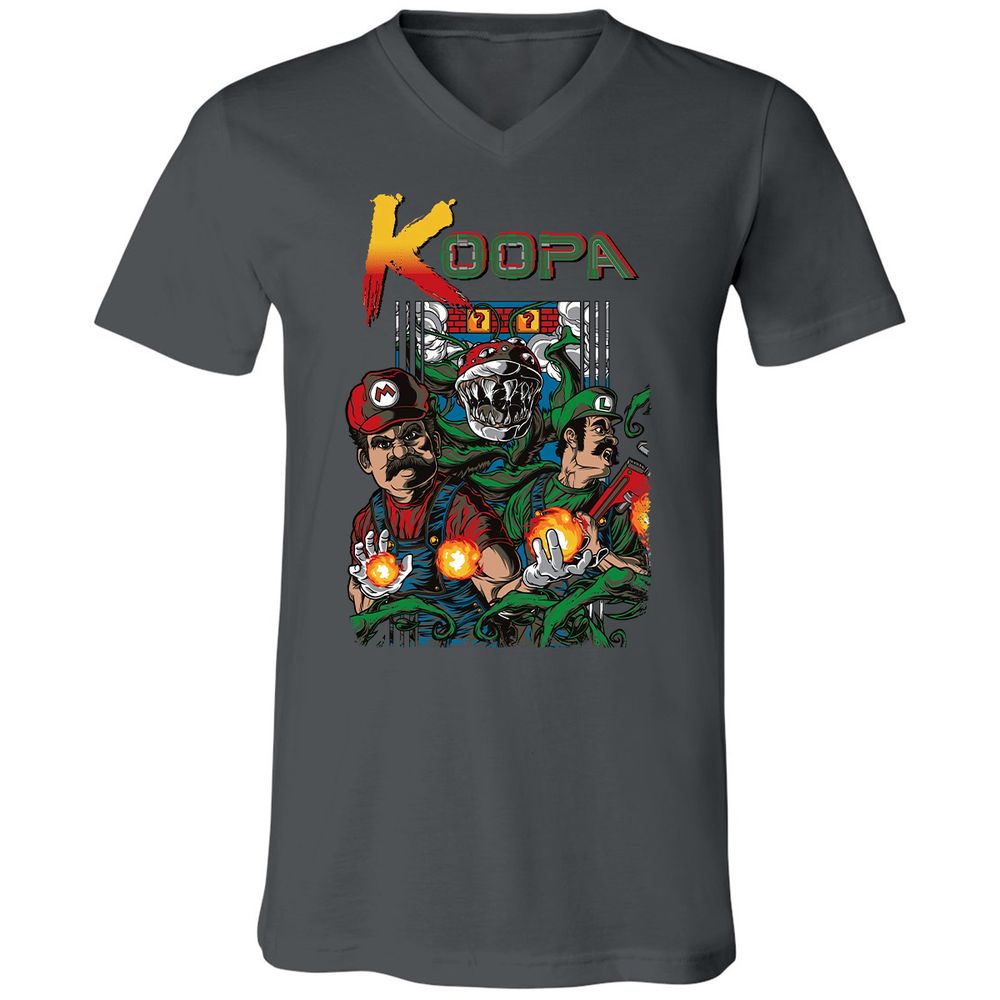 Unisex V-Neck T-Shirt - 6WBJA89B - Asphalt - 12