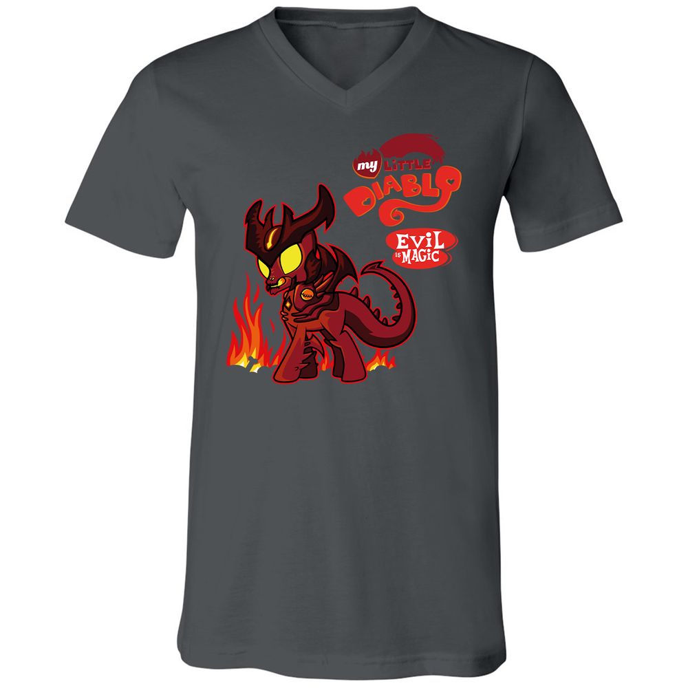 Unisex V-Neck T-Shirt - VJXU4L57 - Asphalt - 12