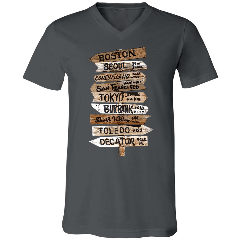 Unisex V-Neck T-Shirt - R1J24H31 - Asphalt - 12