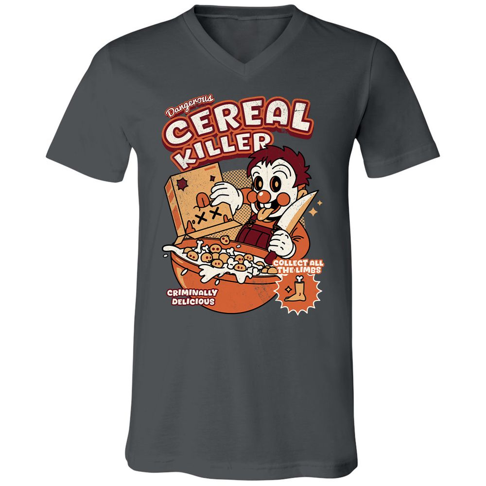 Unisex V-Neck T-Shirt - 7K6KNX7Q - Asphalt - 12