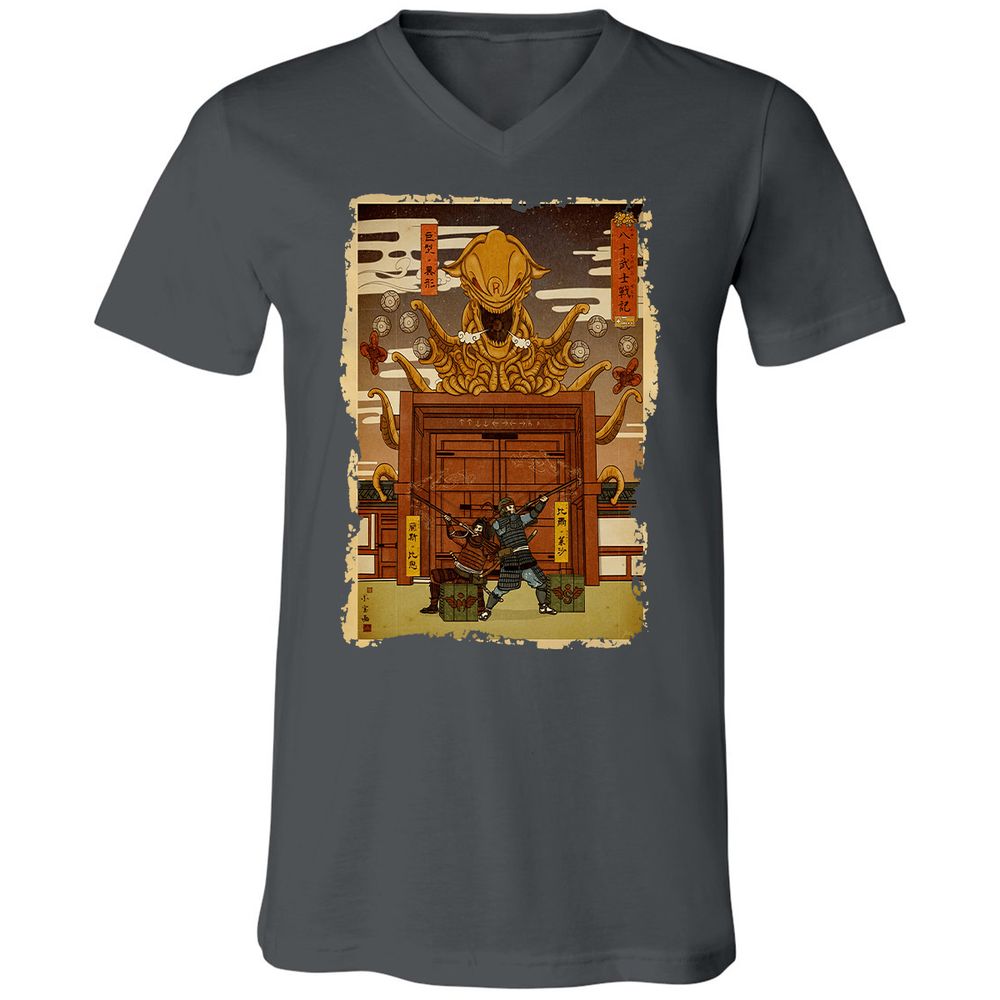 Unisex V-Neck T-Shirt - MREQH3NN - Asphalt - 12