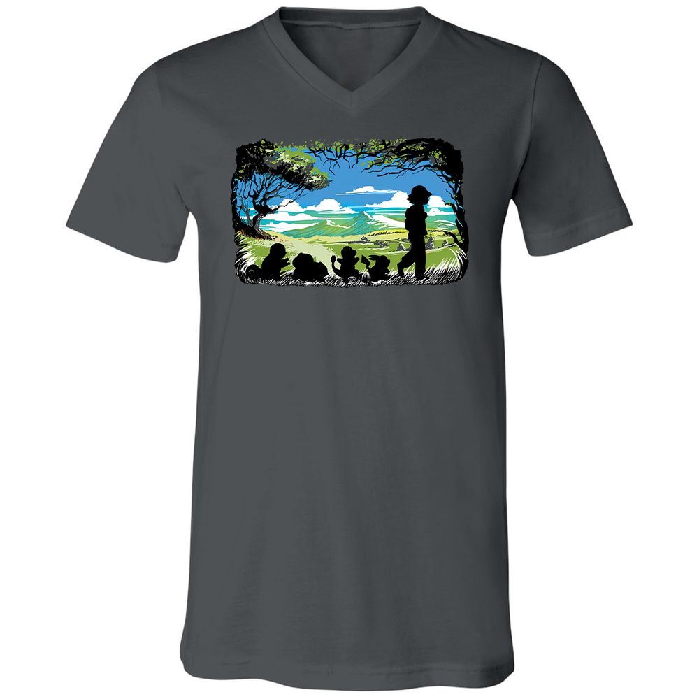 Unisex V-Neck T-Shirt - 1YN83KKR - Asphalt - 12