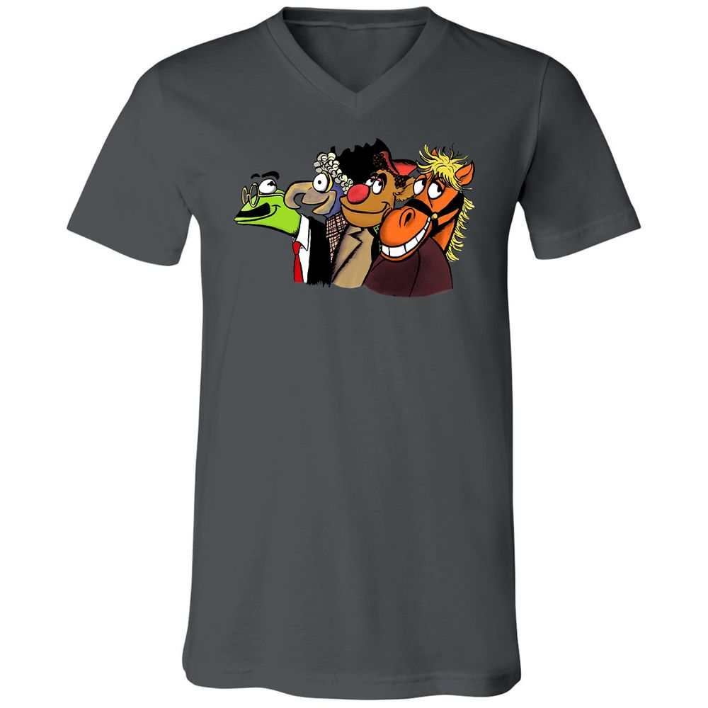 Unisex V-Neck T-Shirt - F55KCSVX - Asphalt - 12