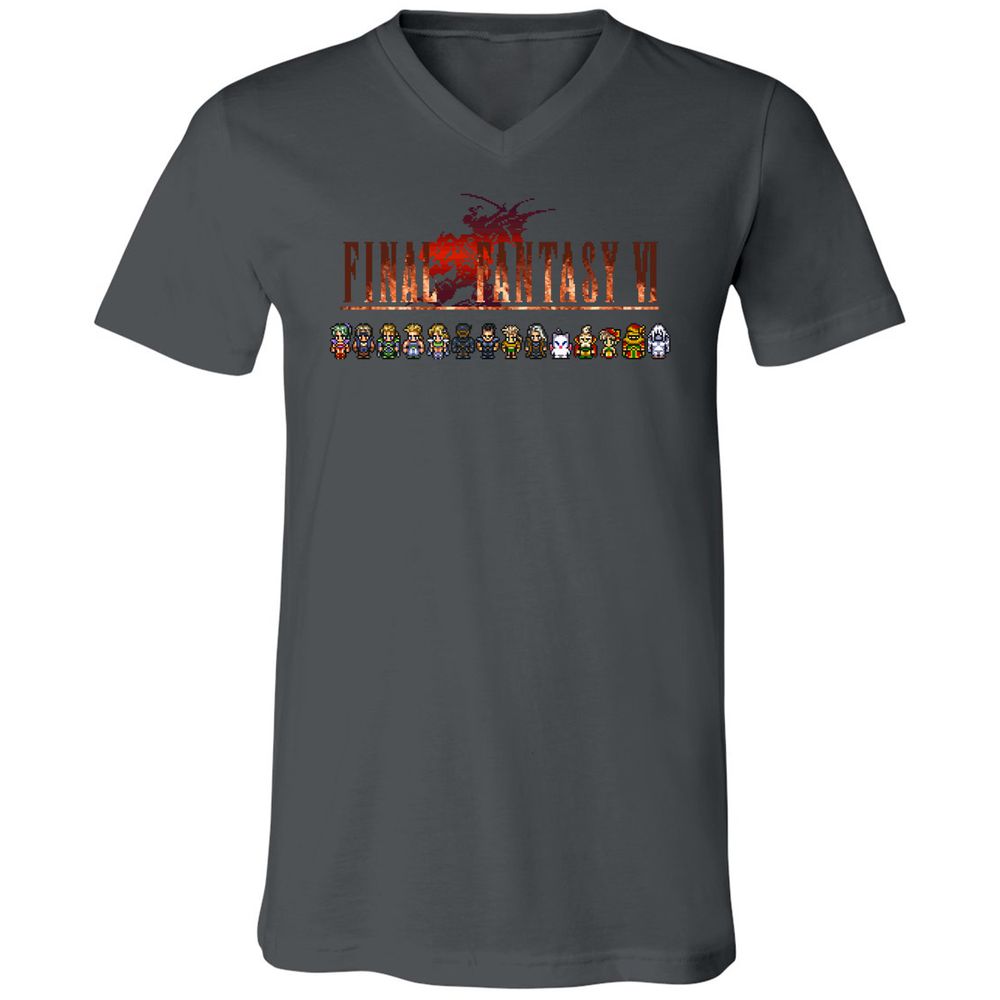 Unisex V-Neck T-Shirt - TE4GHWS2 - Asphalt - 12