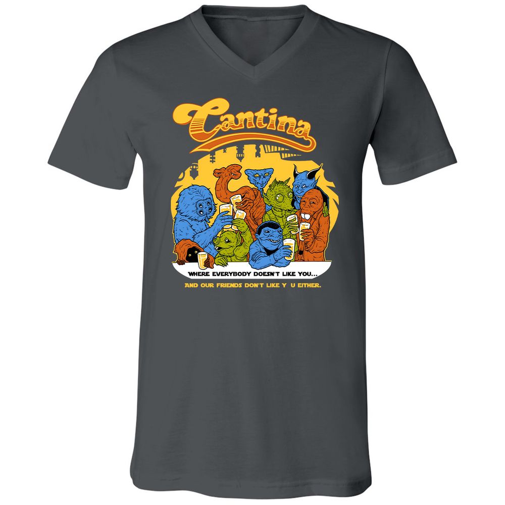 Unisex V-Neck T-Shirt - 1UCVQ2JX - Asphalt - 12