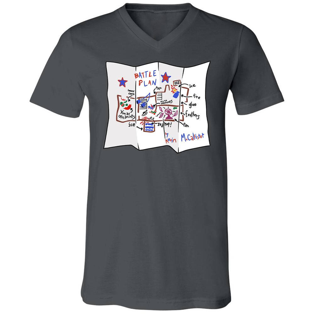Unisex V-Neck T-Shirt - JS1J7XUR - Asphalt - 12