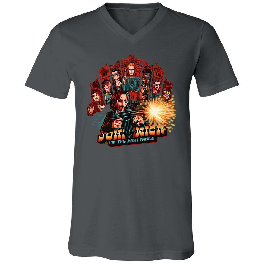 Unisex V-Neck T-Shirt - 5Z6UVZKJ - Asphalt - 12