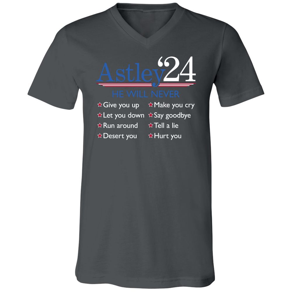 Unisex V-Neck T-Shirt - YCU4QJHC - Asphalt - 12