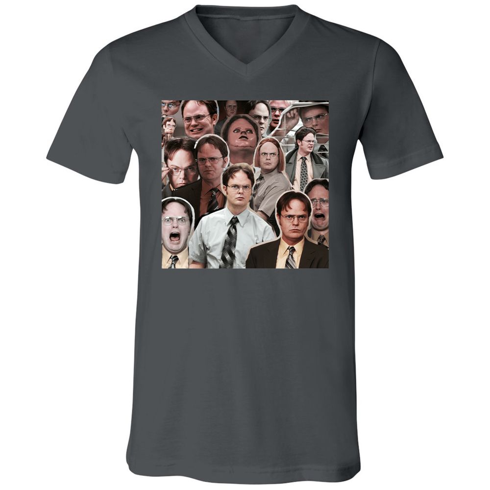 Unisex V-Neck T-Shirt - 3XNNGD1B - Asphalt - 12