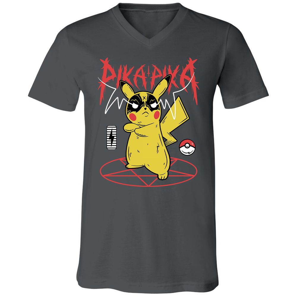 Unisex V-Neck T-Shirt - B5T1ZES6 - Asphalt - 12