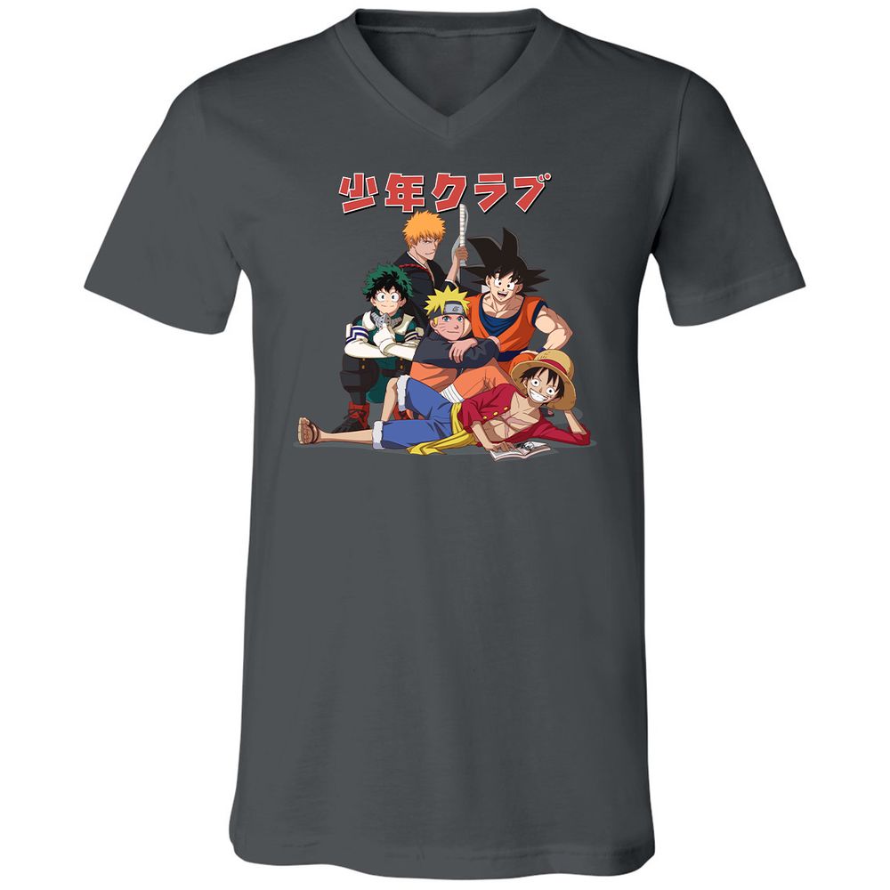 Unisex V-Neck T-Shirt - B54SA8AQ - Asphalt - 12