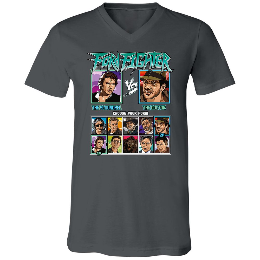 Unisex V-Neck T-Shirt - 5ZL2M52S - Asphalt - 12