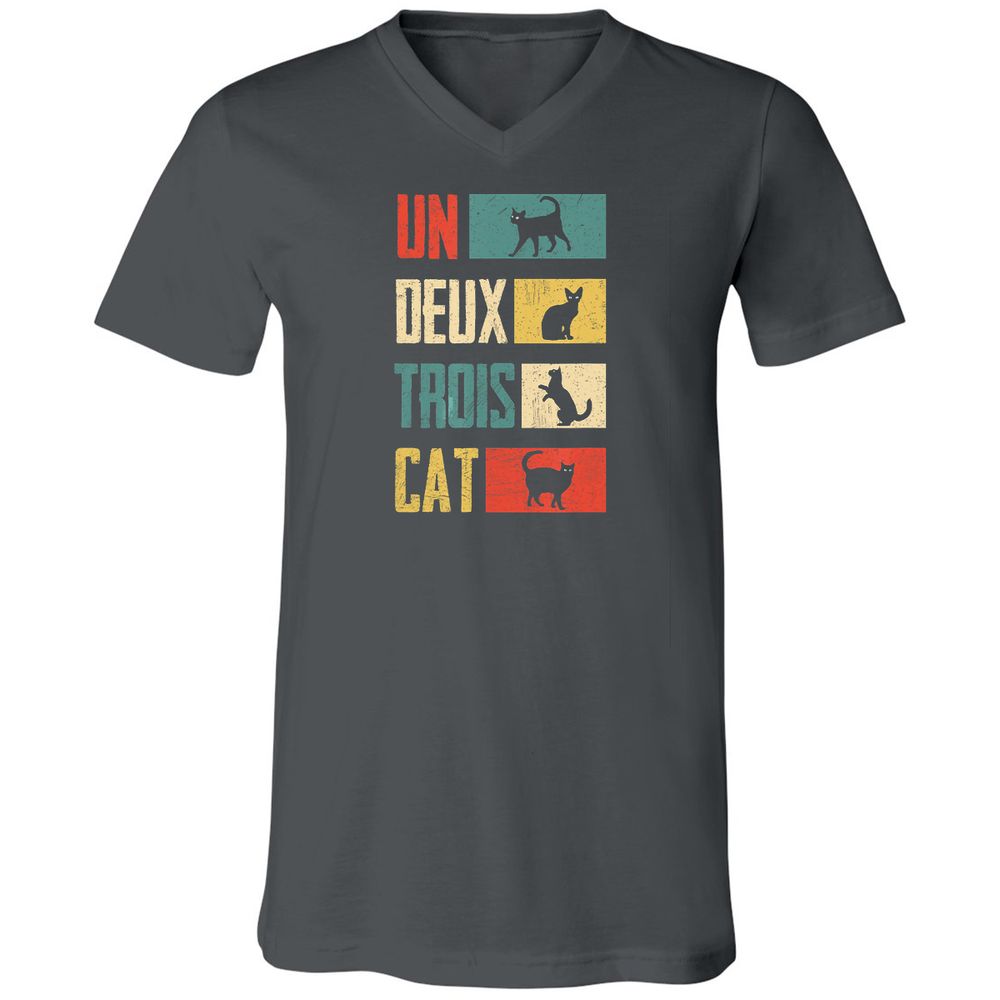 Unisex V-Neck T-Shirt - 3EXCAQLE - Asphalt - 12