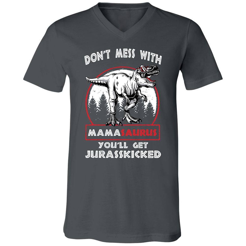 Unisex V-Neck T-Shirt - 4LGLSJLV - Asphalt - 12