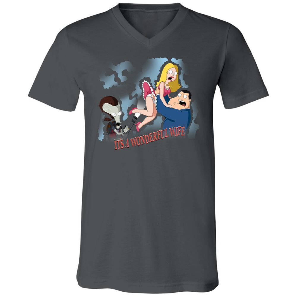 Unisex V-Neck T-Shirt - SVUM5427 - Asphalt - 12