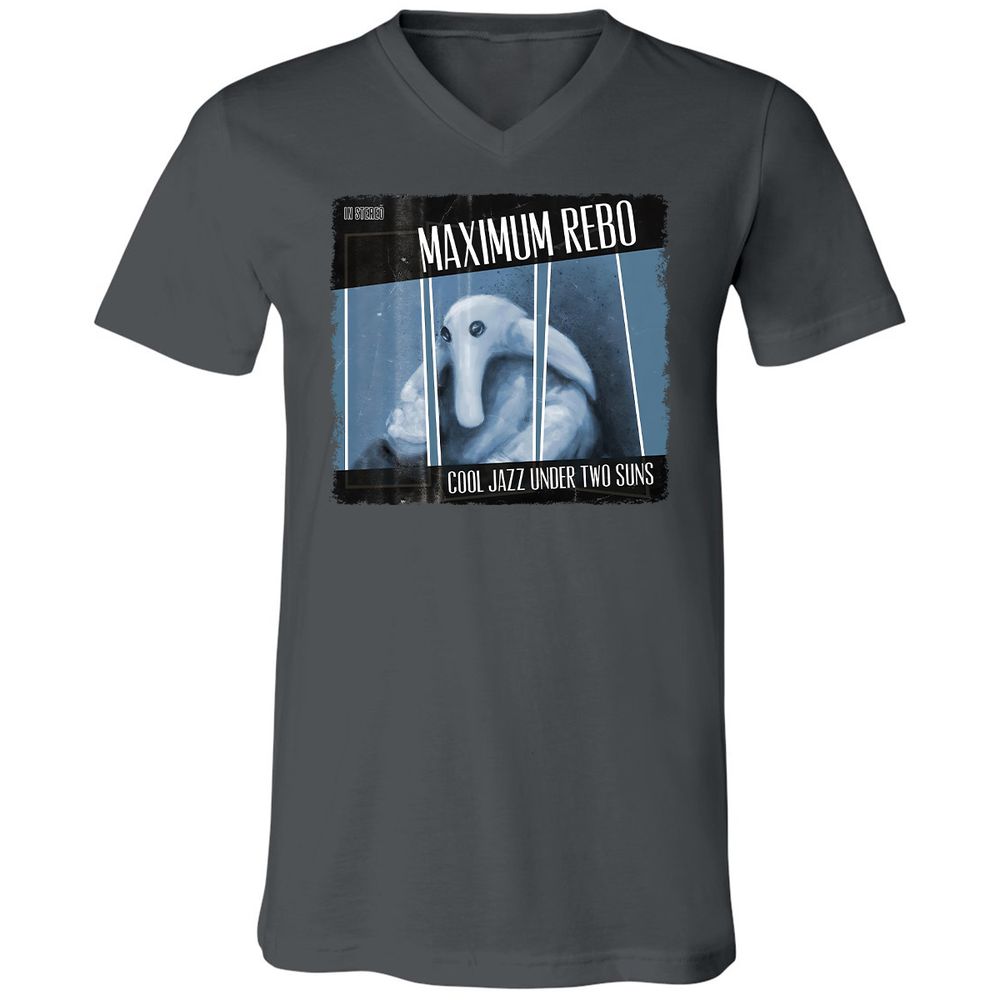 Unisex V-Neck T-Shirt - EHG5AKJB - Asphalt - 12