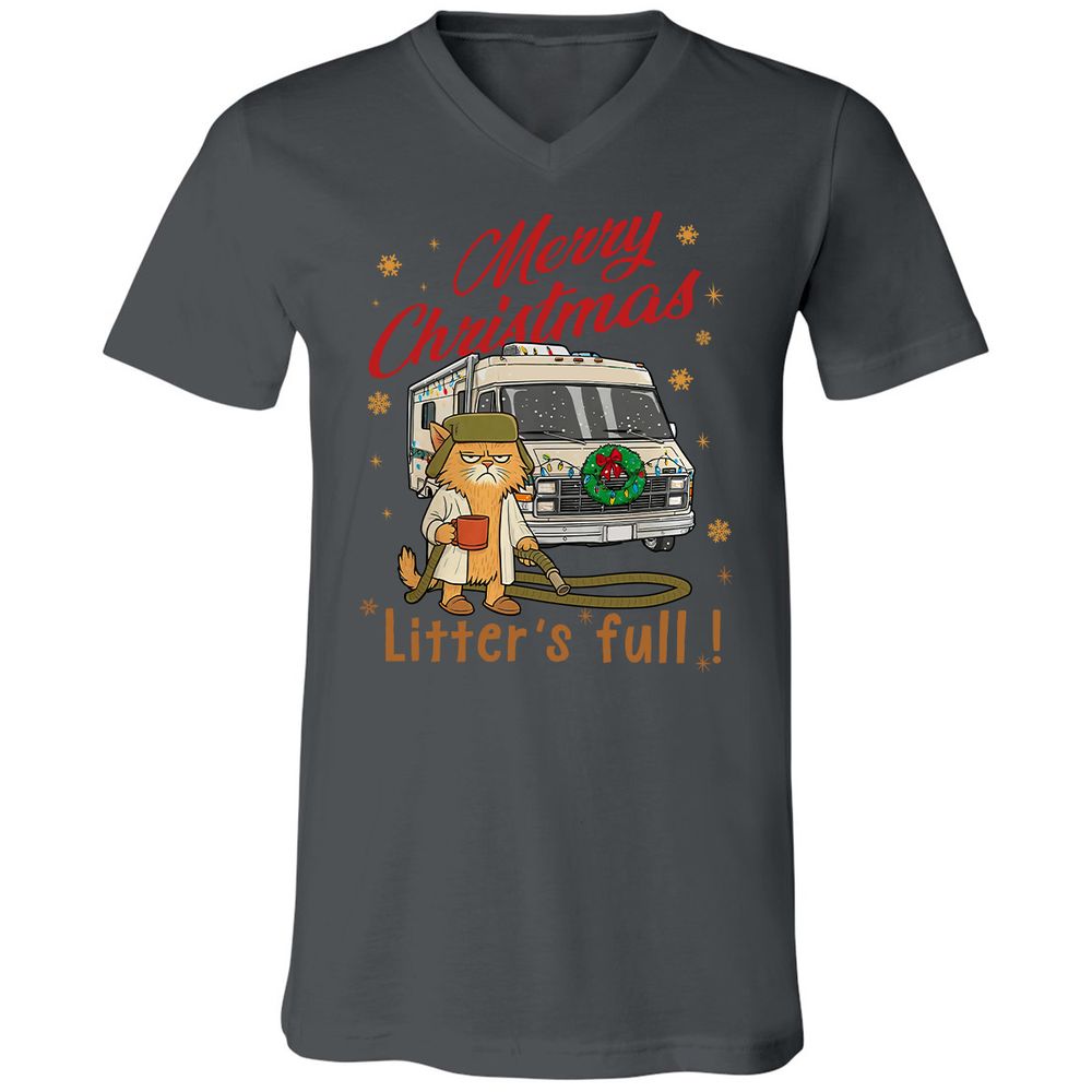 Unisex V-Neck T-Shirt - Z4LXAFQY - Asphalt - 12