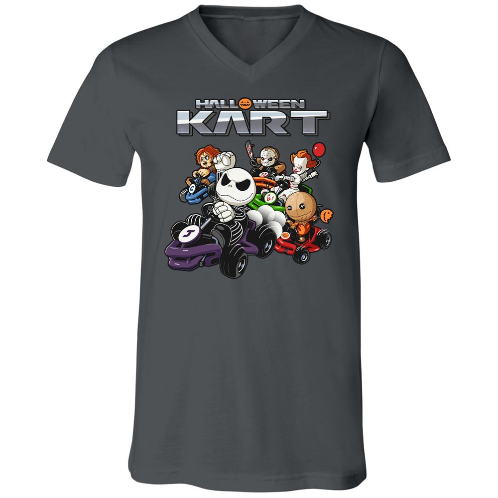 Unisex V-Neck T-Shirt - JWZFBETE - Asphalt - 12