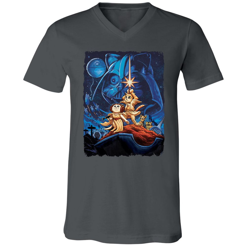 Unisex V-Neck T-Shirt - B71DVW8Z - Asphalt - 12