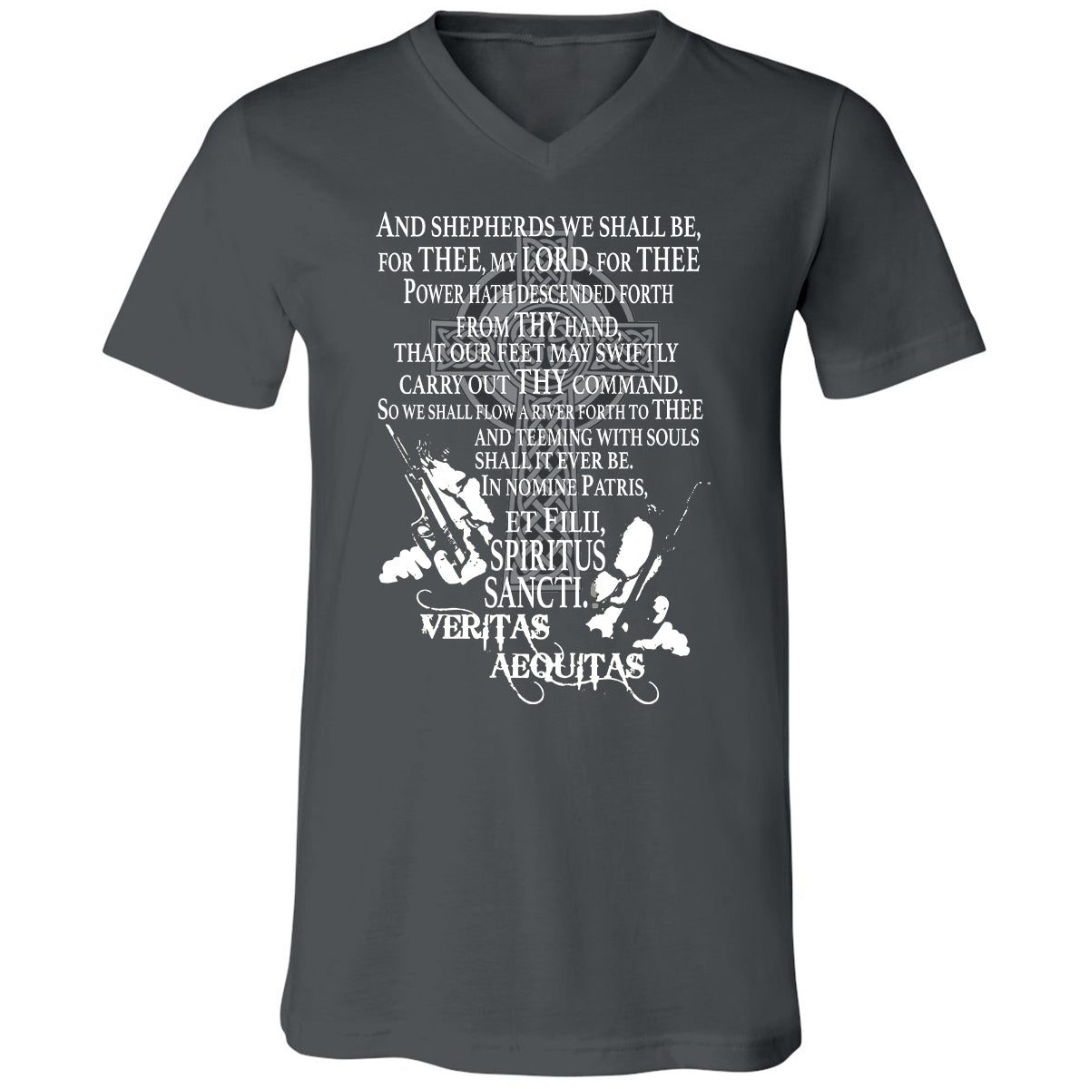 Unisex V-Neck T-Shirt - CAW5WKM2 - Asphalt - 12