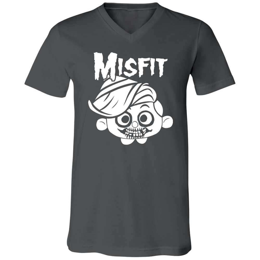 Unisex V-Neck T-Shirt - C7N4TVS4 - Asphalt - 12