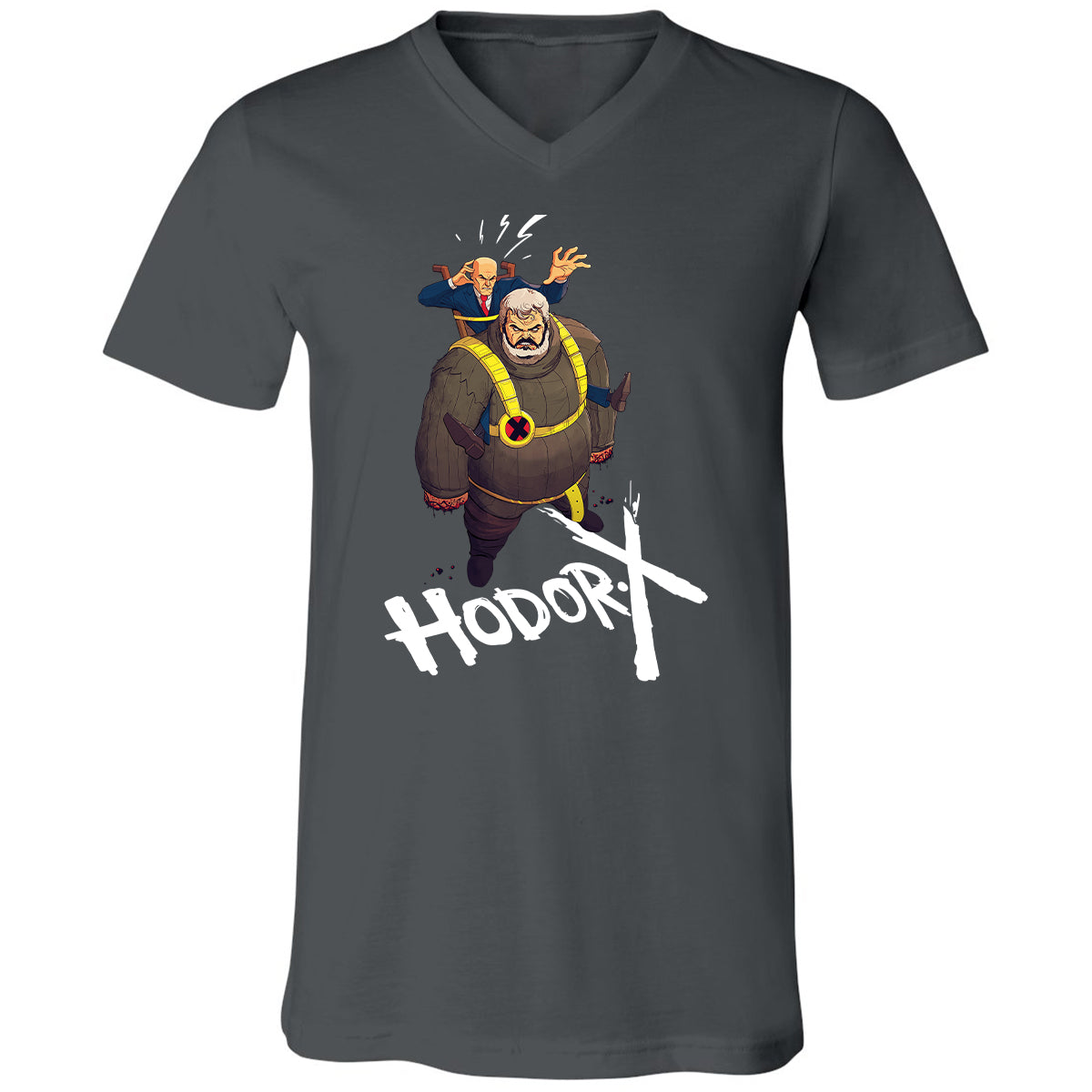 Unisex V-Neck T-Shirt - PQQHWXBV - Asphalt - 12