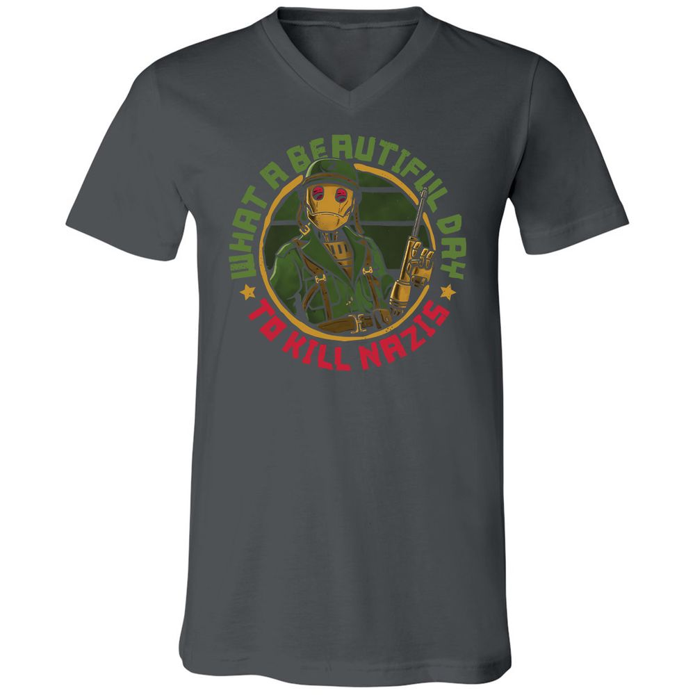 Unisex V-Neck T-Shirt - NLVTLZD2 - Asphalt - 12