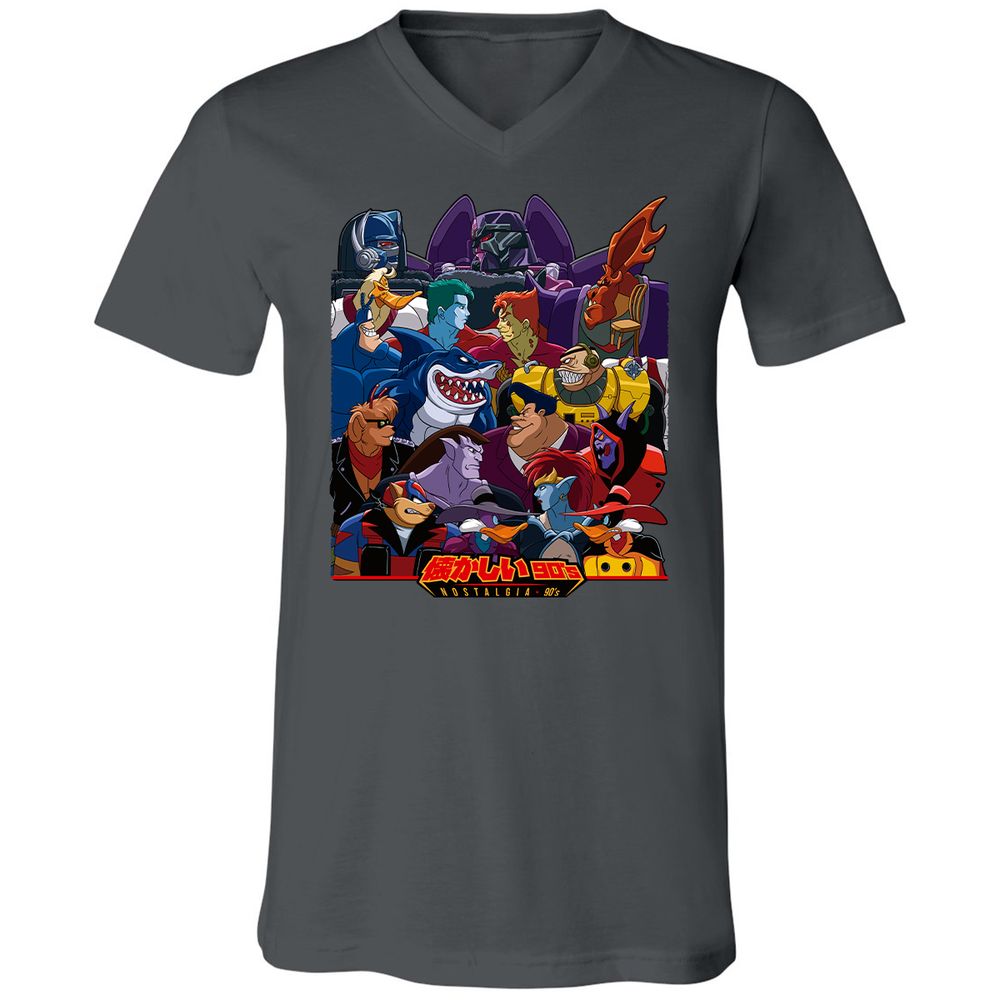 Unisex V-Neck T-Shirt - L3295ZJW - Asphalt - 12