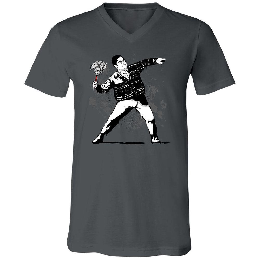 Unisex V-Neck T-Shirt - 9NYCDJLC - Asphalt - 12