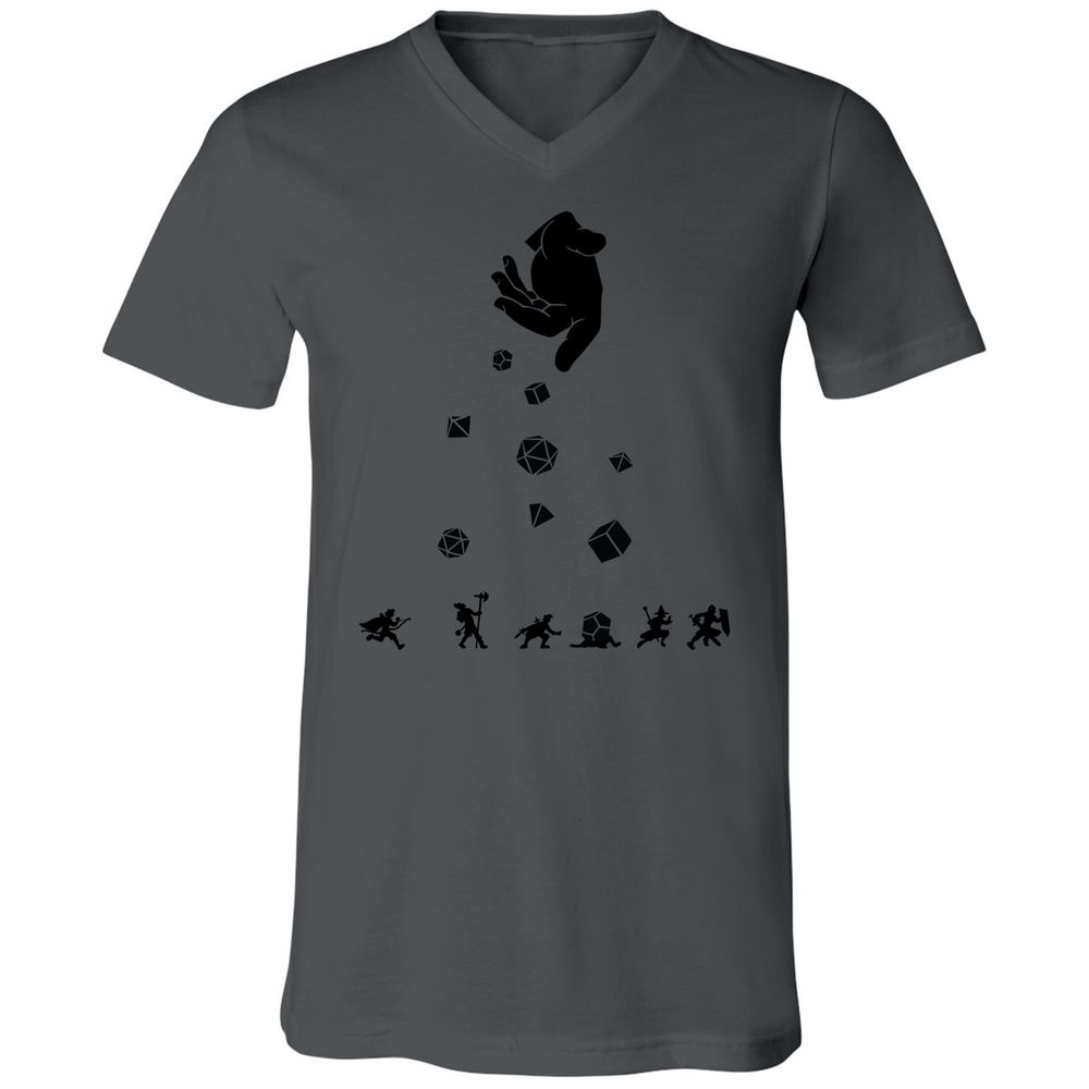 Unisex V-Neck T-Shirt - WXWGK7HJ - Asphalt - 12