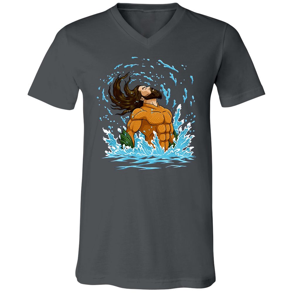 Unisex V-Neck T-Shirt - WK6BK53N - Asphalt - 12