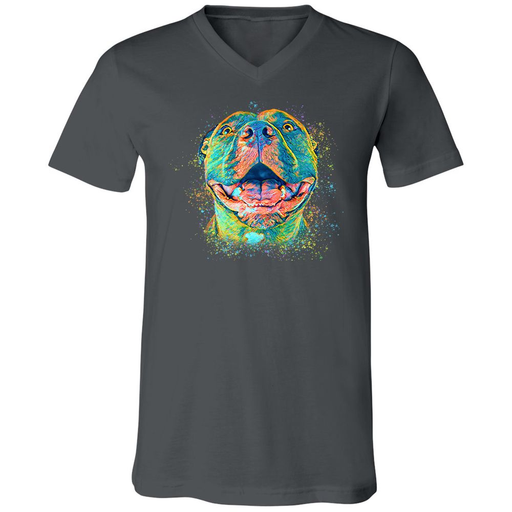 Unisex V-Neck T-Shirt - BVZ1ANJK - Asphalt - 12