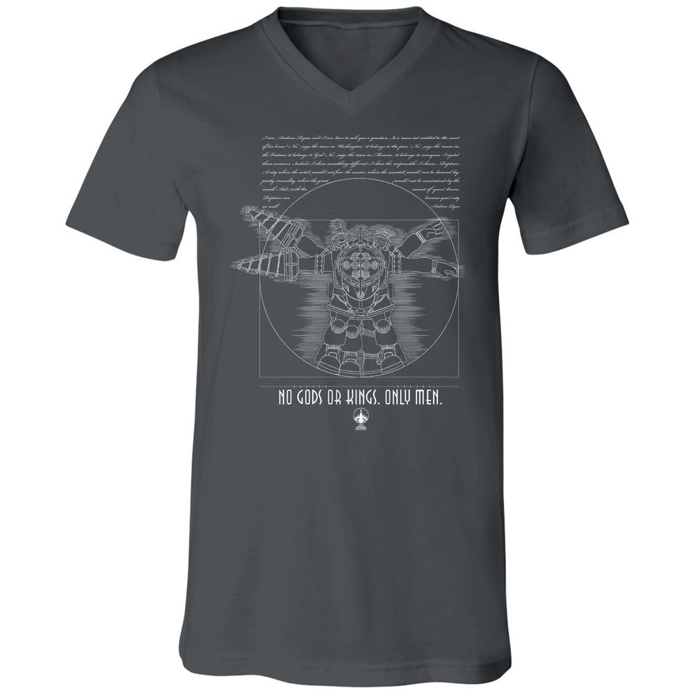 Unisex V-Neck T-Shirt - S3ETR4KH - Asphalt - 12