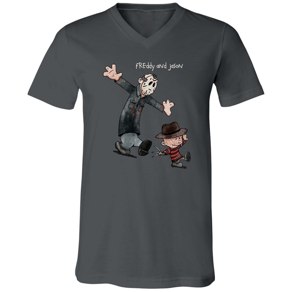 Unisex V-Neck T-Shirt - T3ULUS9N - Asphalt - 12