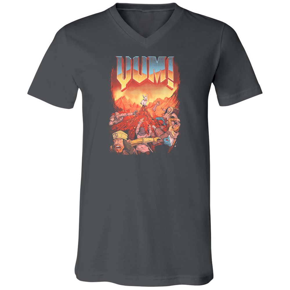 Unisex V-Neck T-Shirt - G9UGDK9P - Asphalt - 12